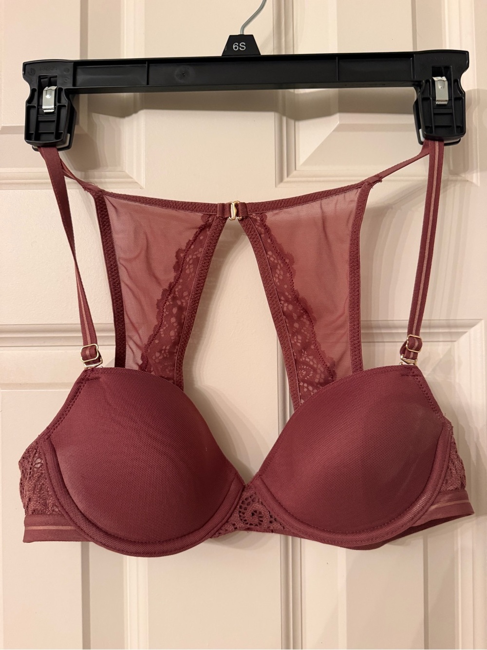 ThirdLove Mauve Push-Up Lace-Back Bra